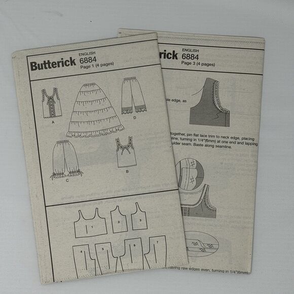 Camisole Pantaloons Hoop Petticoat 18 - 22 Costume Butterick 6884 Sewing Pattern - Picture 8 of 11